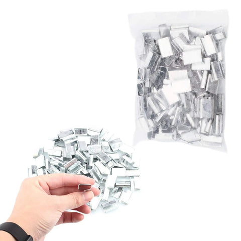 Heavy Duty Manual 4 In 1 Pallet Packaging Strapping And Banding Kit Featuring Ratchet Tensioner Sealer Cutter and PET straps in a bag.