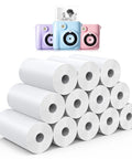 12 Rolls Instant Print Paper for Kids Cameras Refill Thermal Photo Paper Rolls 2.2 in by 20 ft Each Roll Printing About 75 to 90 Photos stacked with kids instant cameras