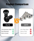 Product comparison of Black Zinc Coated M5 0.8 x 10mm Stainless Steel Phillips Pan Head License Plate Screws Eight Pack Anti Rust