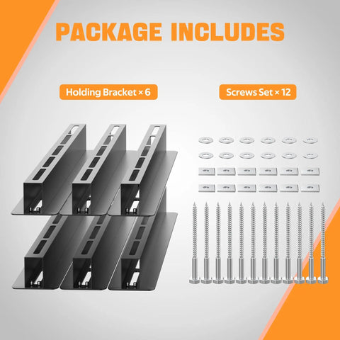 Heavy Duty Overhead Garage Storage Rack System holding brackets and screws set for 26 Inch Adjustable Ceiling Bin Organizer