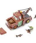 Tow Mater Remote Control Car With Crash And Rebuild Action, disassembled parts, brown and green, 2.4GHz Wireless RC Car For Kids