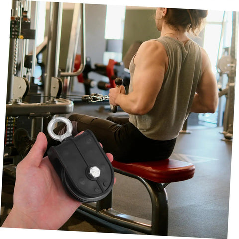Beefy Heavy Duty Lifting Pulley Wheel Roller for Fitness Gear Silent Rotating Cable Pulley With Easy Install and High Weight Capacity for DIY Home Gym Systems, black