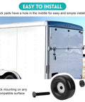 Heavy Duty Round Rubber Trailer Ramp Door Bumpers Set Of 4 With Mounting Hardware Replacement Cushions shown with trailer door.