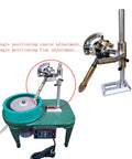 No Sweat Setup Meets Slick Precision In This 96 Tooth Gem Faceting Indexing Wheel With Adjustable Single Fork Angle Manipulator mounted on lapidary table.