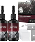Windshield Crack Repair Kit With Nano Glass Repair Liquid 5 Minute Quick Fix 2 Bottles Fix Bullseye And Star Cracks