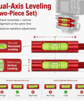 Plug And Play Berger Hole Archery Level Two Pack Slick Aluminum Aligner with dual-axis leveling bubbles in red.