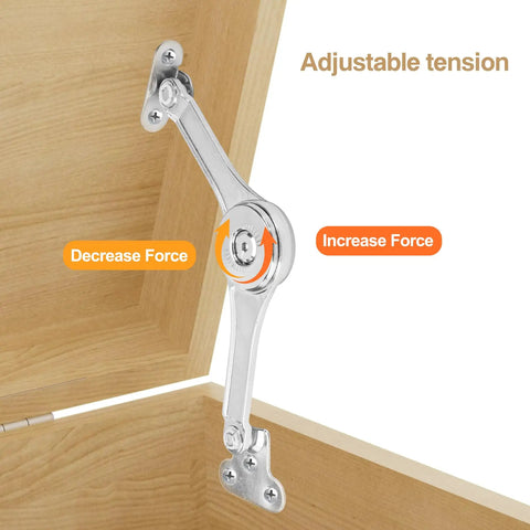 Adjustable Lid Stay Hinges For Small Wooden Toy Boxes And Chests, Zinc Alloy Lid Supports For Smooth Safe Opening installed on box lid.