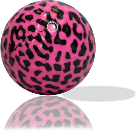 Leopard Print Novelty Golf Balls 12 Pack With Pink And Yellow Leopard Design For Gifts Tournaments League Events Collectors