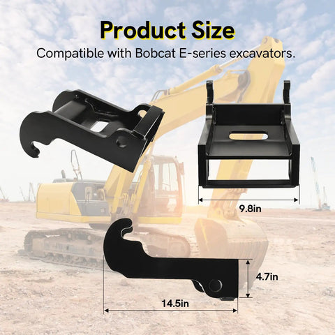 X Change Coupler Bracket For Bobcat Mini Excavator Attachments Quick Attach Bucket Mount In Heavy Duty Black Hardened Steel