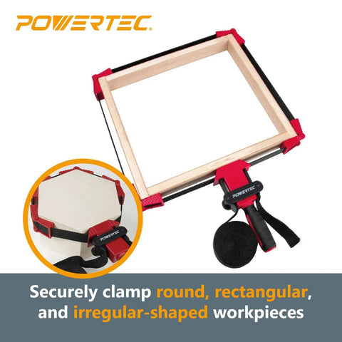 Badass Two Pack Strap Band Clamps With Quick Release Levers And Ergonomic Handles For Woodworking Cabinets Drawers And Irregular Pieces deliver a secure grip on various shapes.