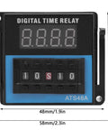 48x48mm digital time relay with LED display and adjustable timing for industrial automation, DC 12V control