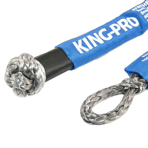 Blue and gray 2 Pack Three Eighths Inch Sixteen Inch Synthetic Recovery Shackle With Protective Sleeves, 24,200 Lbs Breaking Strength