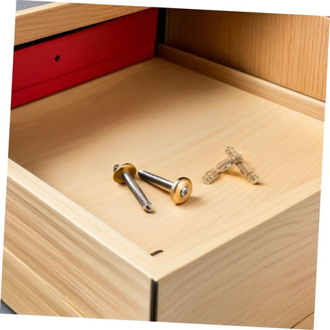 25 Pcs Solid Brass Invisible Barrel Hinges For Jewelry Boxes And Hidden Cabinet Doors on wooden surface