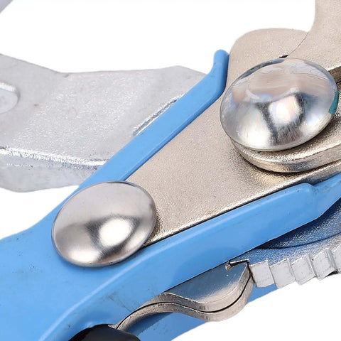 Close-up of Fast Ratchet Bench Clamps With Protective Pads For Woodworking Three Quarter Inch Bench Dogs in Carbon Steel Sanding Fixtures.