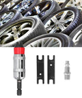 Beefy Build Pneumatic Die Grinder 18000 RPM High Speed Air Powered Straight Tool with accessories on a tire background.