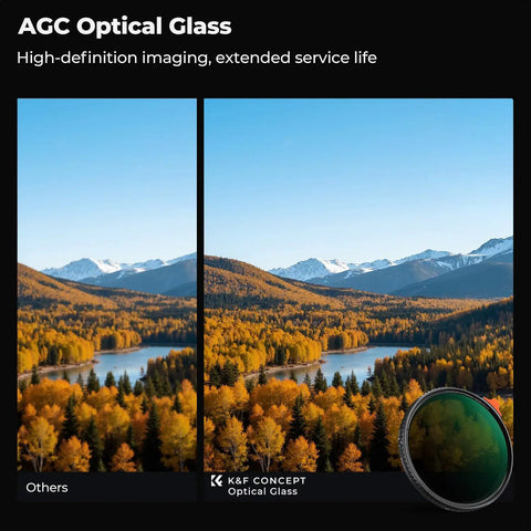 82mm Variable ND Filter ND2-ND400 One To Nine Stops With 28 Layer Coatings And Pro Grade AGC Glass enhances landscape view