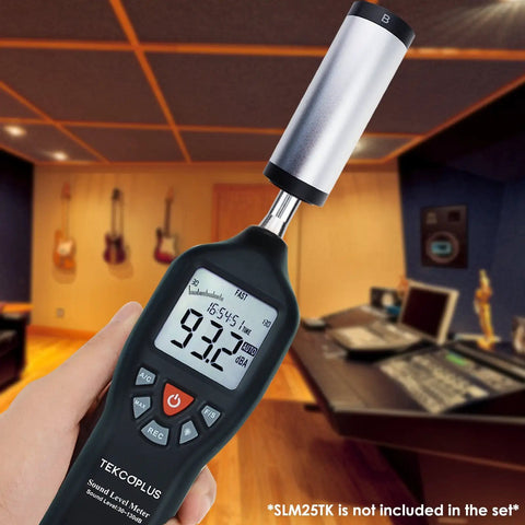 Hand holding Sound Level Calibrator For Noise Measurement Pro Grade Decibel Meter Calibration With 94dB And 114dB Outputs