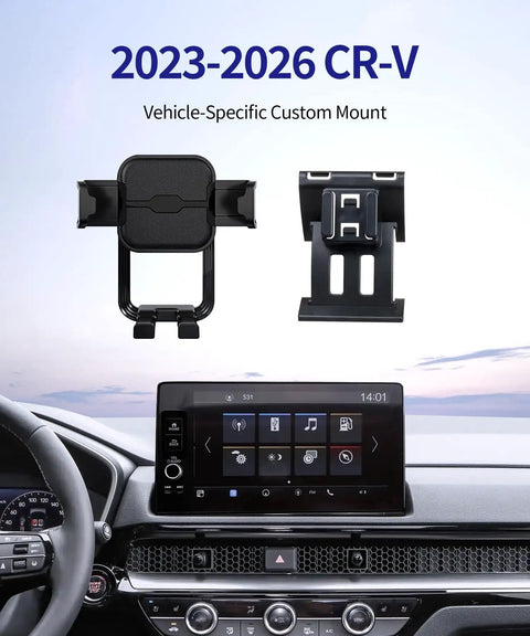 Heavy Duty Auto Clamp Car Phone Mount With Boss Grade Grip For Honda CRV Hybrid 2023 To 2026 dashboard view with secure fit.