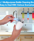 Using 3 In 1 Cup Lid Gap Cleaning Brush Set For Water Bottles And Tumblers, Gunk Busting Crevice Cleaner in kitchen sink
