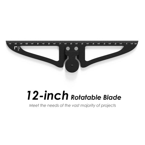 Heavy Duty Stair Tread Template Tool With Rock Solid Clamping Gauge For Dead On Radius Cuts No Sweat Precision Layout Ruler 12-inch rotatable blade