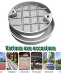 Heavy Duty Round Manhole Cover With Frame And Invisible Sewage Basin Lid, 60x60 Cm Stainless Steel, various installation sites