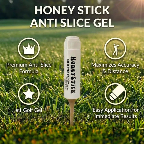Anti Slice Golf Gel For Drivers, Woods, Hybrids And Irons Stop Slice And Hook on grass with applicator visible