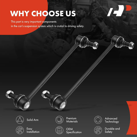 Front Sway Bar Link Stabilizer For Lexus ES300 ES330 RX330 RX350 RX450h RX450hL And Toyota Avalon Camry Highlander Solara Venza 2001 To 2019 Heavy Duty Suspension Link For Smooth Quiet Ride And Precise Handling, pair steel