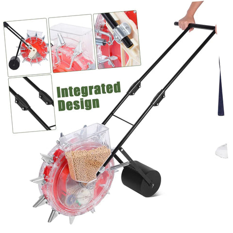 Manual Seeder And Fertilizer Spreader Tool For Lawn Care No Back Bending Ergonomic Hand Push Garden Roller With Seed And Fertilizer In One