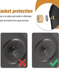 Close-up of gasket protection showing Dope Gold Aluminum Anodized Welding Hood Fasteners Set for Pipeliner Style Helmets.