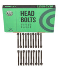 Set of black head bolts displayed in front of packaging for Overhaul Engine Rebuild Kit For 04-09 Infiniti Armada Pathfinder VK56DE V8