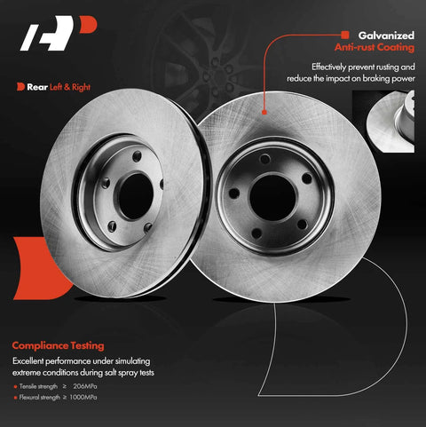 10.94 Inch Front Vented Disc Brake Rotors With Ceramic Pads Kit For Ford Focus 2012 to 2018 And Volvo C30 2012 to 2013 S40 2004 to 2011