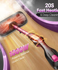 Heavy Duty Steam Mop Cleaner With Self Standing Base And Swivel Head High Temp Handheld Steamer For No Sweat Cleaning on hardwood floor.