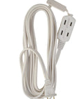 6 Ft 16 Gauge SPT-2 Cube Extension Cord With 3 Outlet Power Tap For Indoor Use White 600W UL Listed With Safety Covers And Strain Relief.
