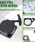 Pull Start Recoil Starter Pack Of 2 For Earth Augers And Tillers Compatible With Predator MC43 52cc, closeup on metal plate pawl.