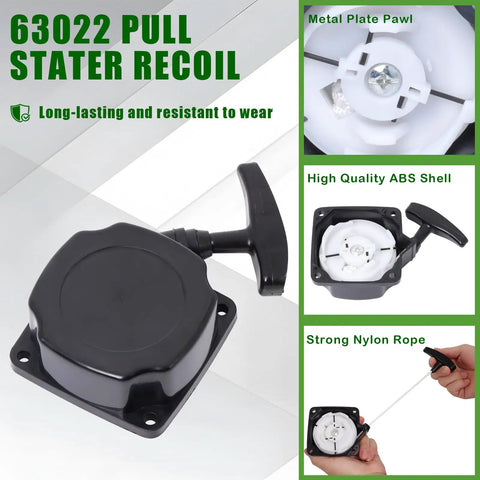 Pull Start Recoil Starter Pack Of 2 For Earth Augers And Tillers Compatible With Predator MC43 52cc, closeup on metal plate pawl.
