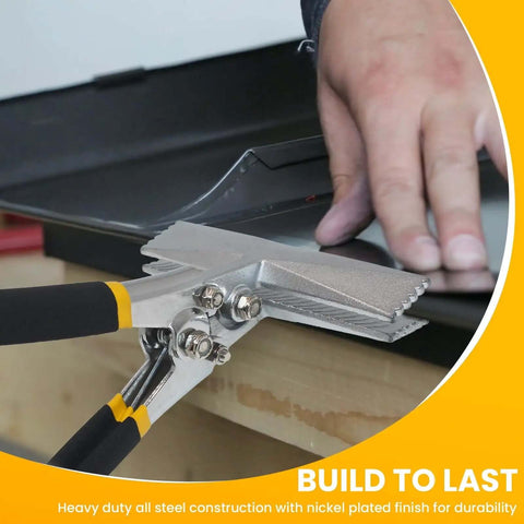 Using 6 Inch Hand Seamer With Straight Jaw for sheet metal bending and seaming on construction project