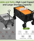 Comparison of two folding wagons, highlighting stability and 900 lb capacity of the Beefy 49 Inch Folding Wagon Cart Heavy Duty.