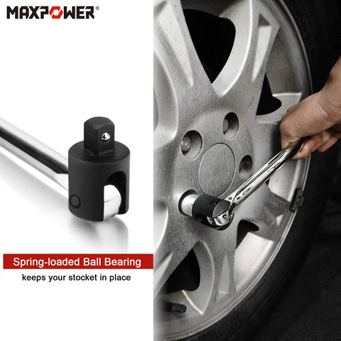 30 Inch Breaker Bar With One Half Inch Drive Flex Handle Delivers Up To 378 Ft Lb Torque in use on car wheel nut