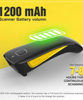 Compact Bluetooth Barcode Scanner For 1D And 2D Codes, Mini Wireless USB Cordless Reader For Inventory with battery info