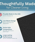 Breathe Easy Activated Carbon Air Filter Pads Cut To Fit Any Vent Charcoal Filter Sheets features and benefits illustration