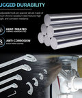 Adjustable Pin Spanner Wrench Set With 9 Piece C Spanner Heads shown with chrome vanadium steel rods and installation example.