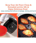 2 Pack Silicone Air Fryer Liners Set 7.28 Inch And 8.27 Inch Reusable Basket Liners For 2 To 5 Qt And 4 To 7 Qt Air Fryers Nonstick