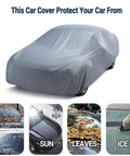 All Weather Sedan Car Cover Up To 205 Inches Breathable Full Exterior Shield Lightweight Dustproof Indoor And Light Outdoor Protection