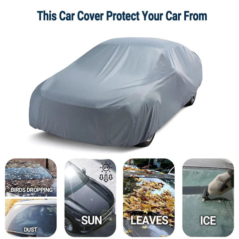 All Weather Sedan Car Cover Up To 205 Inches Breathable Full Exterior Shield Lightweight Dustproof Indoor And Light Outdoor Protection