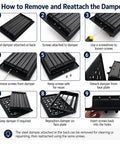 Durable Cast Aluminum Floor Register 4x10 Inlet With Walkable Surface Adjustable Louvers 6x12 Faceplate Gold Finish diagram