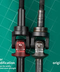 Comparison of modified and original Beefed Up Heavy Duty Steel RC Front And Rear Axle Shafts CVD Drive Shaft Upgrade for AXI05000 crawler