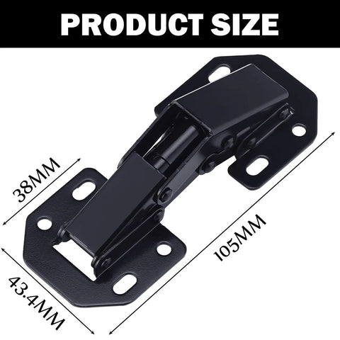 30 Pack Hidden Cabinet Hinges For Frameless Kitchen Cabinets, 110 Degree Surface Mount Concealed Hinges, Heavy Duty, Black