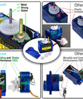 9G Micro Servo Motor SG90 Metal Gear For Arduino And DIY Projects with comparison of metal and plastic gears