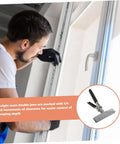 Worker using 6 Inch Manual Sheet Metal Bender Duckbill Pliers Edge Seamer on window frame; tool inset with non-slip handle visible.