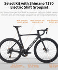 Carbon Road Bike With 24 Speed Shimano 105 Di2 7170 Groupset Lightweight Carbon Frame And 700C Carbon Wheelset Disc Brakes